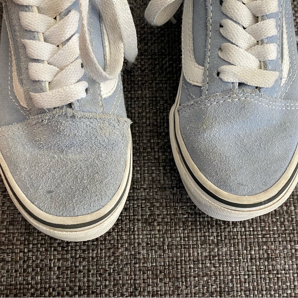Vans Kids Old Skool V Core Lace Up Sneakers Size 11.5, Dusty Blue, Suede Details - Picture 11 of 12